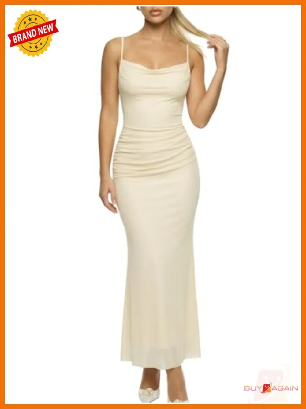 Womens Sleeveless Mesh Mermaid Maxi Dress Backless Lace Up Formal Prom Gown